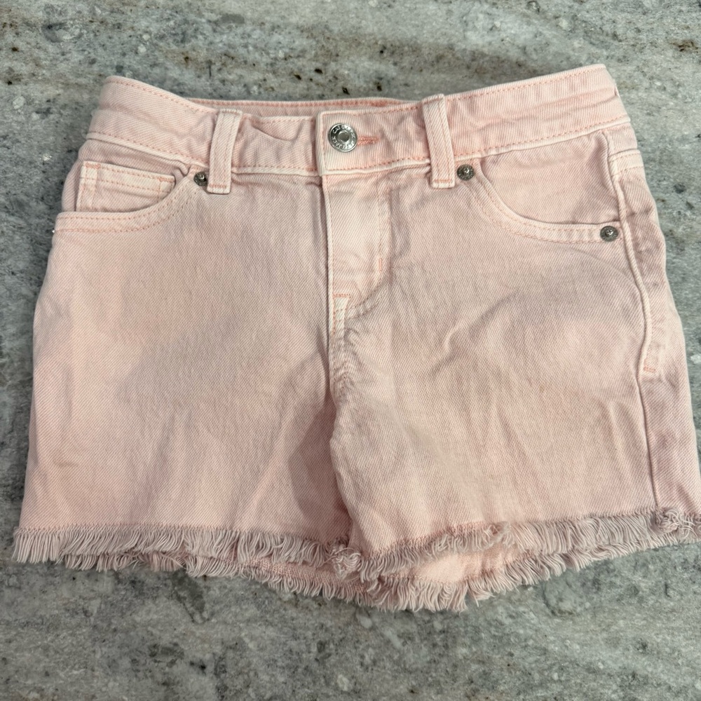 Cat & Jack Light Pink Frayed-Hem Denim Shorts